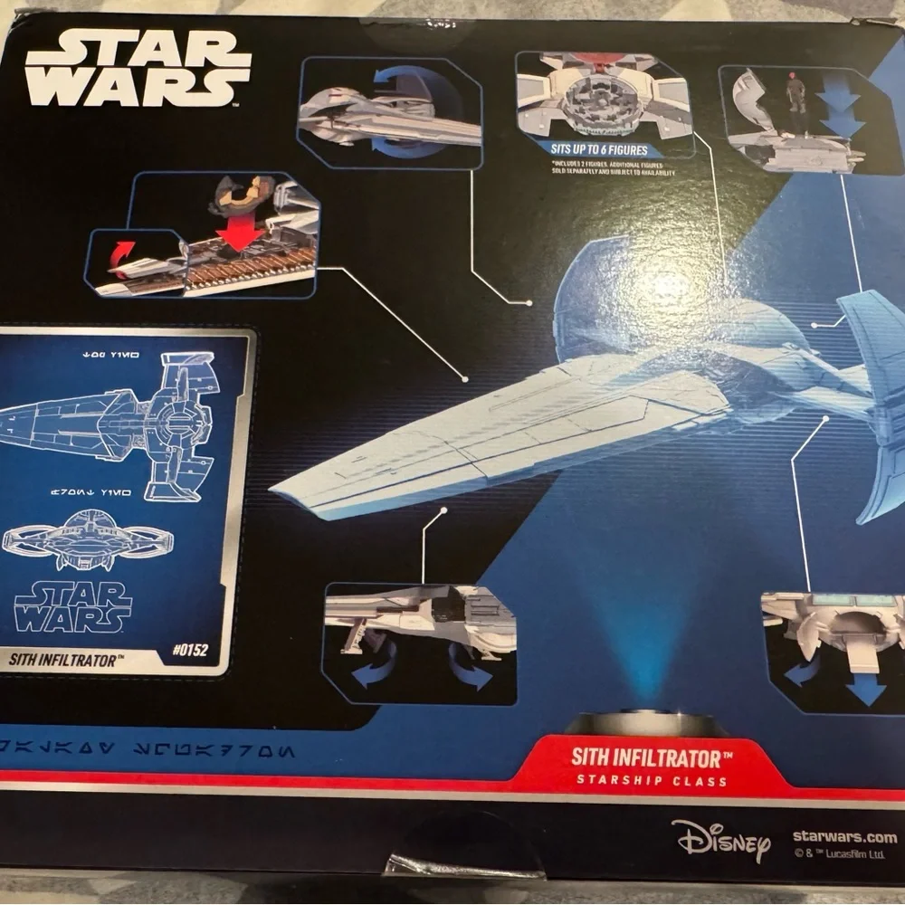 STAR WARS MICRO GALAXY SQUADRON SITH INFILTRATOR #0152 Qui Gon + DARTH MAUL MIB